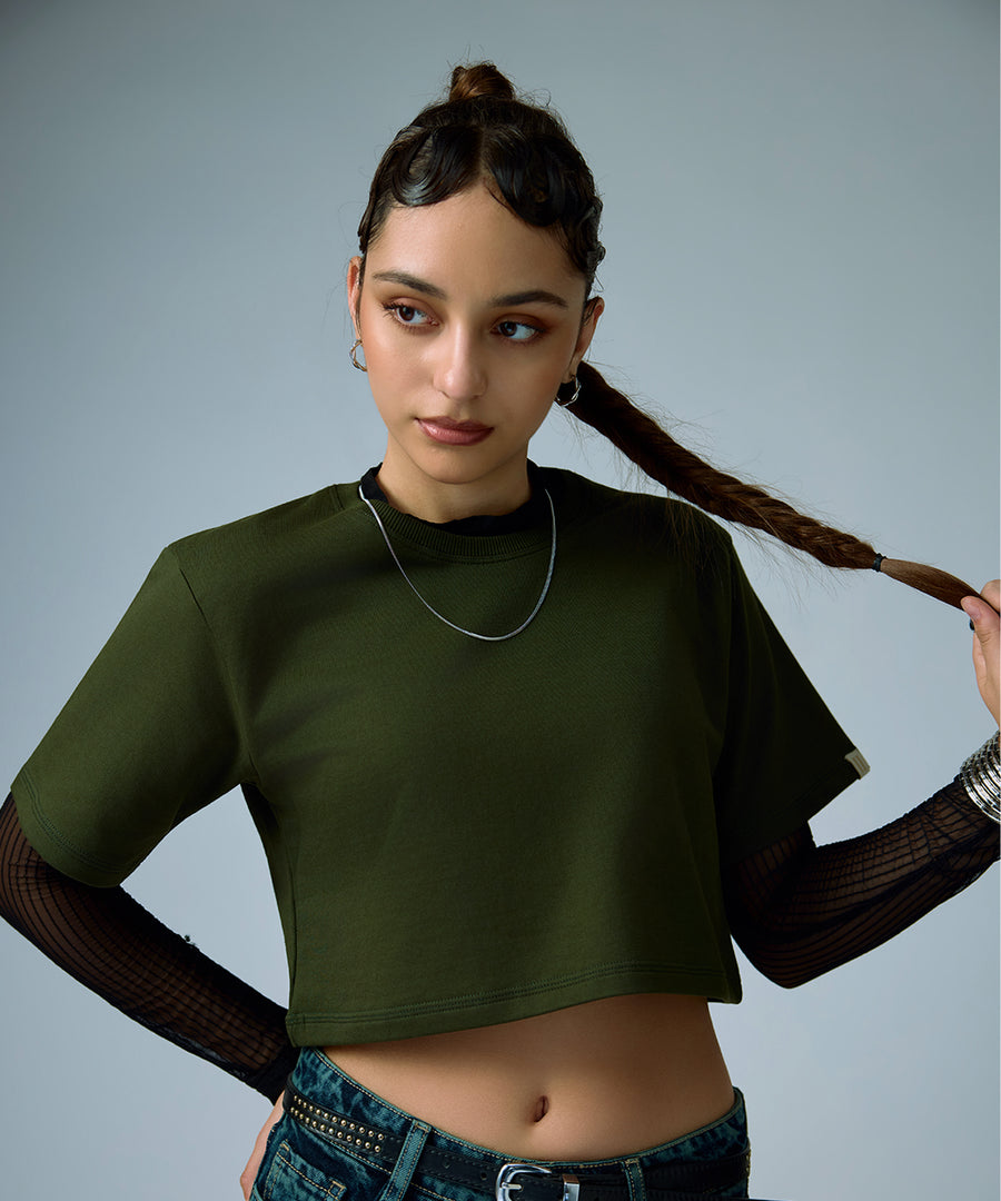 heavyweight boxy tee olive