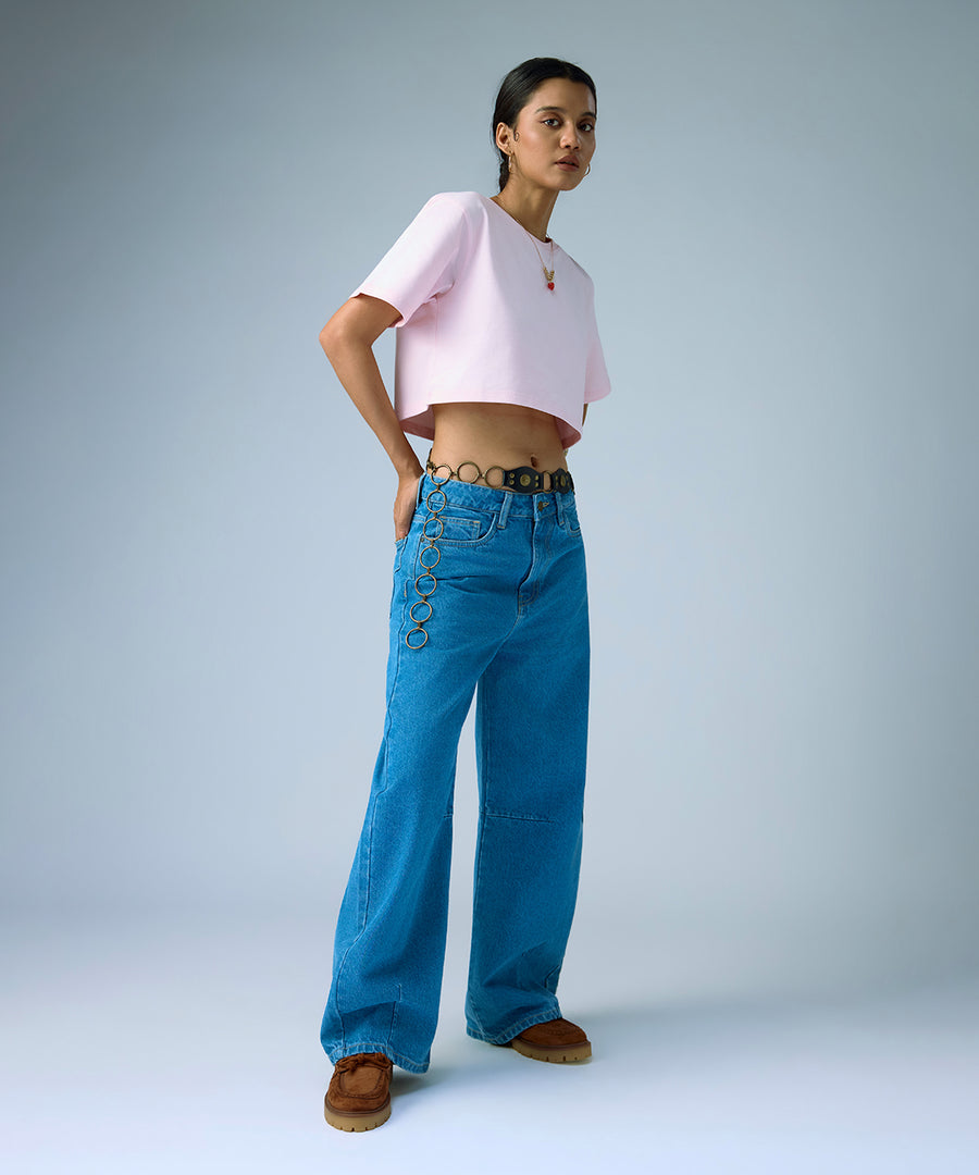 indigo barrel jeans
