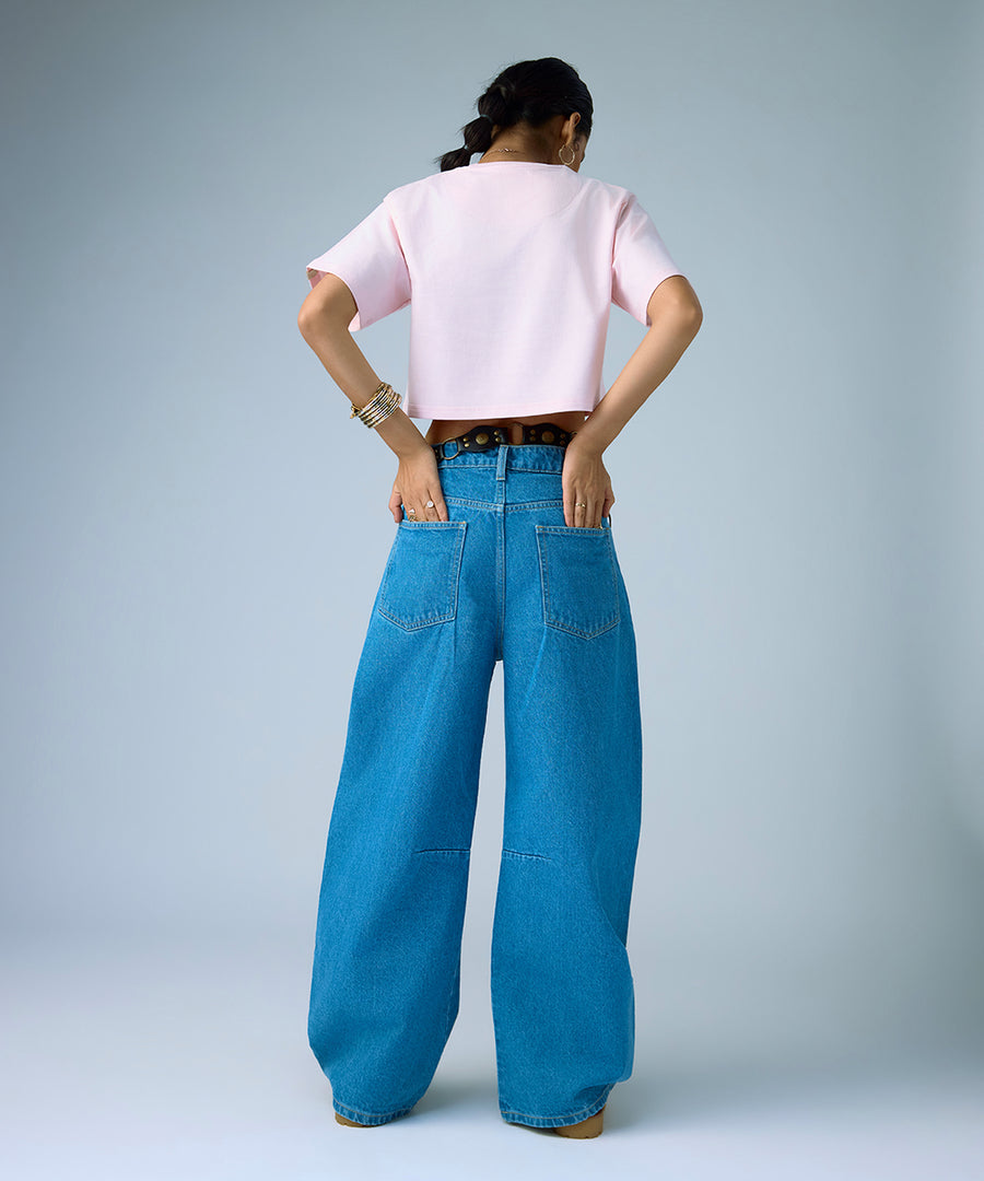 indigo barrel jeans